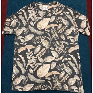 Zara Leafy Pattern Tshirt
